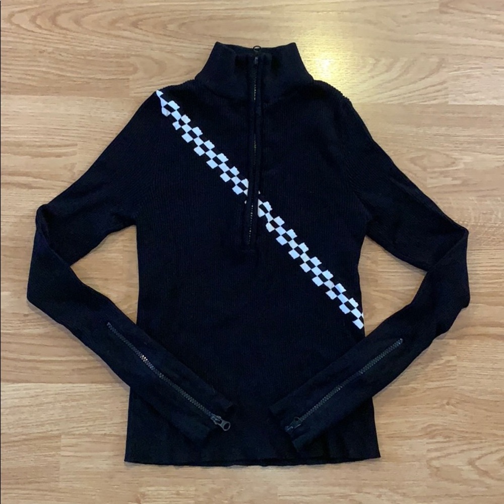 ZARA knit fitter quarter zip top